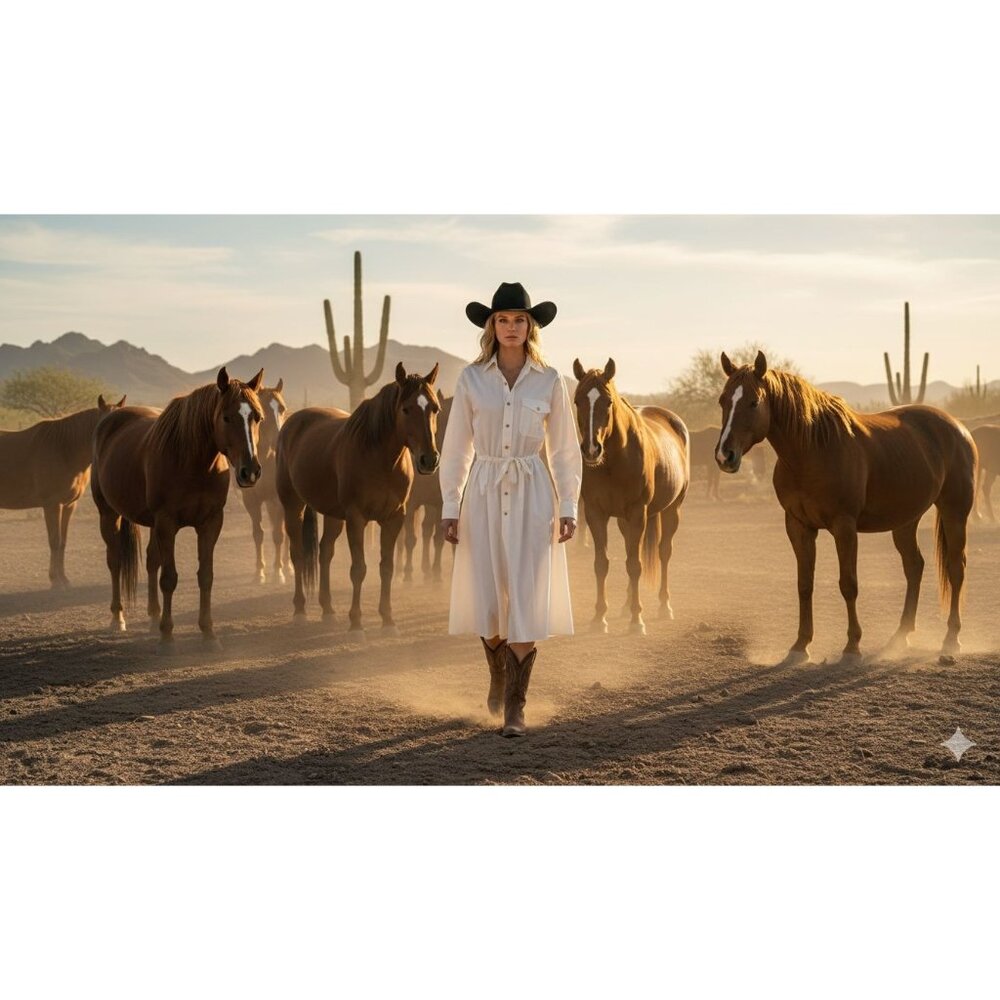 Ralph Lauren Vintage White Long-Sleeve Shirt Dress Button-Down A-Line